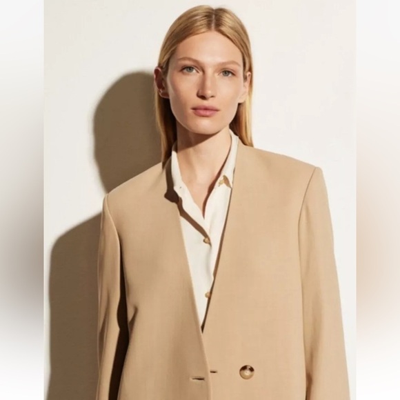 VINCE‎ Collarless Wool-Blend Corpcore Career Blazer Size 14 - Picture 2 of 10